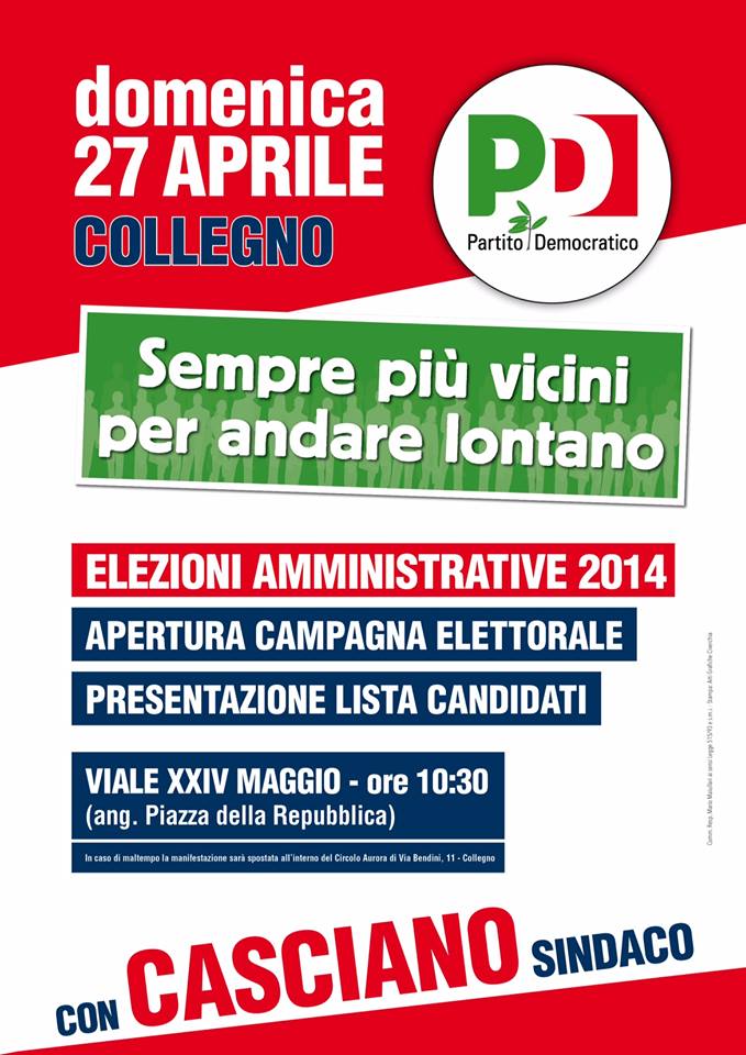Elezioni a Collegno: approvata la lista dei candidati del PD